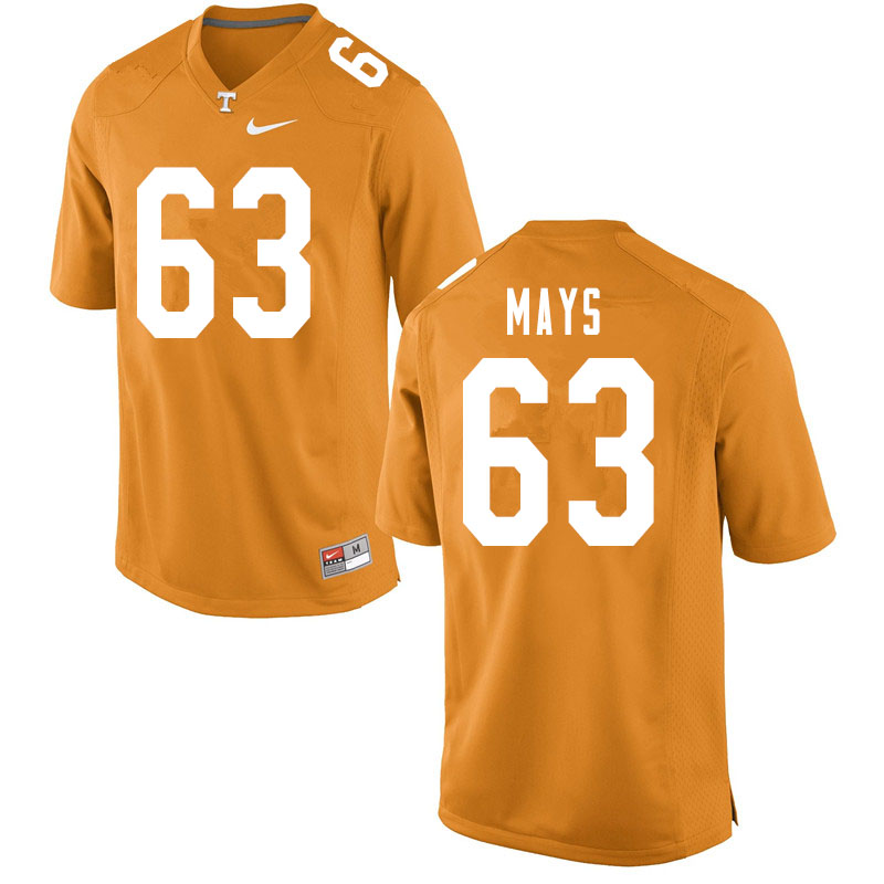 Men #63 Cooper Mays Tennessee Volunteers College Football Jerseys Sale-Orange